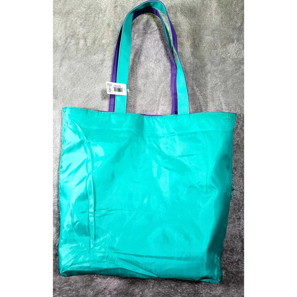 NWT Clinique Reversible Purple Teal Tote Bag Sz 13'x15'
